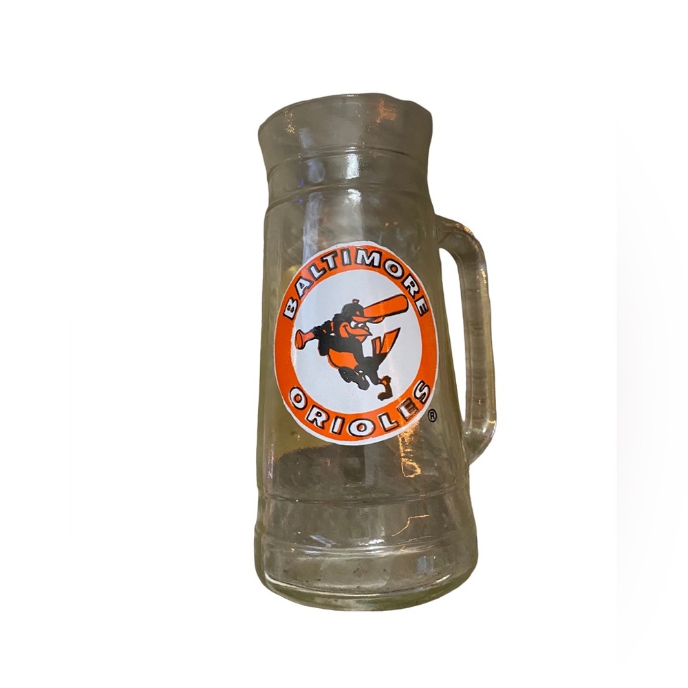 Vintage 1980s Baltimore Orioles Glass Mug O Nuts Beer Stein MLB Baseball